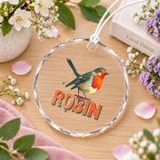 Awesome Robin Bird Cute Animal Glass Ornament - Material: Circle Glass Ornament