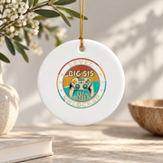 Baby Announcement Keepsake Gift Ceramic Ornament - Material: Circle Ceramic Ornament