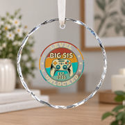 Baby Announcement Keepsake Gift Ceramic Ornament - Material: Circle Glass Ornament