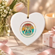 Baby Announcement Keepsake Gift Ceramic Ornament - Material: Heart Ceramic Ornament