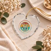 Baby Announcement Keepsake Gift Ceramic Ornament - Material: Heart Glass Ornament