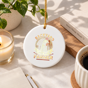 Backyard Chicken Farmer Patriotic Glass Ornament - Material: Circle Ceramic Ornament