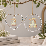 Backyard Chicken Farmer Patriotic Glass Ornament - Material: Heart Glass Ornament