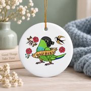 Bad Bird Nanday Conure Parrot Lover Glass Ornament - Material: Circle Ceramic Ornament