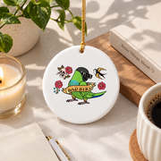 Bad Bird Nanday Conure Parrot Lover Glass Ornament - Material: Circle Ceramic Ornament