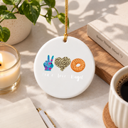 Bagel Lover Baking Gift For Baker Kitchen Holiday Decoration Glass Ornament - Material: Circle Ceramic Ornament