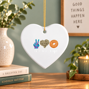 Bagel Lover Baking Gift For Baker Kitchen Holiday Decoration Glass Ornament - Material: Heart Ceramic Ornament