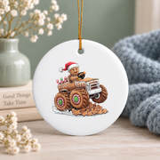 Baking Cookies Sweet Baker Gift For Cookie Lovers Holiday Decor Glass Ornament - Material: Circle Ceramic Ornament