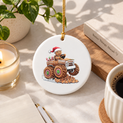 Baking Cookies Sweet Baker Gift For Cookie Lovers Holiday Decor Glass Ornament - Material: Circle Ceramic Ornament