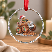 Baking Cookies Sweet Baker Gift For Cookie Lovers Holiday Decor Glass Ornament - Material: Circle Glass Ornament