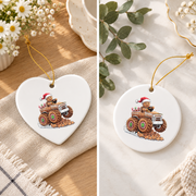 Baking Cookies Sweet Baker Gift For Cookie Lovers Holiday Decor Glass Ornament - Material: Heart Ceramic Ornament