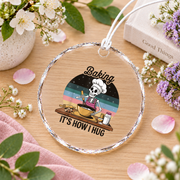 Baking Is How I Hug Baker Gift Kitchen Decoration Glass Ornament - Material: Circle Glass Ornament