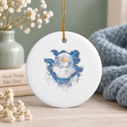 Bald Eagle USA Nature Patriotic Glass Ornament - Material: Circle Ceramic Ornament