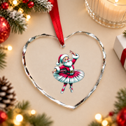 Ballerina Santa Claus Dancing Christmas Glass Ornament - Material: Heart Glass Ornament
