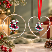 Ballerina Santa Claus Dancing Christmas Glass Ornament - Material: Heart Glass Ornament