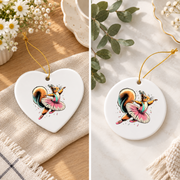 Ballerina Wild Squirrel Dancing Cute Animal Glass Ornament - Material: Heart Ceramic Ornament