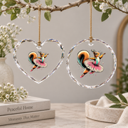 Ballerina Wild Squirrel Dancing Cute Animal Glass Ornament - Material: Heart Glass Ornament