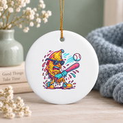 Banana Swinging Baseball Ice Cream Drip Glass Ornament - Material: Circle Ceramic Ornament