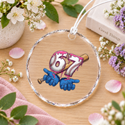 Baseball 67 Six Seven Drip Trendy Gift Glass Ornament - Material: Circle Glass Ornament