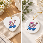 Baseball 67 Six Seven Drip Trendy Gift Glass Ornament - Material: Heart Ceramic Ornament