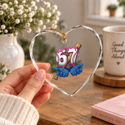 Baseball 67 Six Seven Drip Trendy Gift Glass Ornament - Material: Heart Glass Ornament