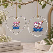 Baseball 67 Six Seven Drip Trendy Gift Glass Ornament - Material: Heart Glass Ornament