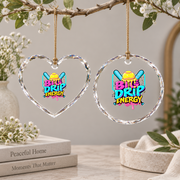 Baseball Big Drip Energy Ice Cream Glass Ornament - Material: Heart Glass Ornament