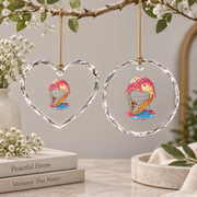 Baseball Catcher Helmet Ice Cream Drip Glass Ornament - Material: Heart Glass Ornament
