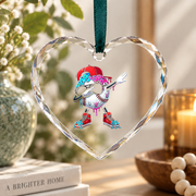 Baseball Dabbing Ice Cream Drip Sports Glass Ornament - Material: Heart Glass Ornament