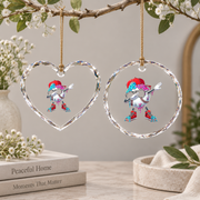 Baseball Dabbing Ice Cream Drip Sports Glass Ornament - Material: Heart Glass Ornament