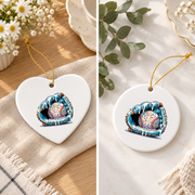 Baseball Glove Ice Cream Drip Player Glass Ornament - Material: Heart Ceramic Ornament