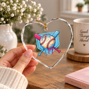 Baseball Home Plate Ice Cream Drip Glass Ornament - Material: Heart Glass Ornament