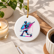 Baseball Home Plate Sprinkles Ice Cream Glass Ornament - Material: Circle Ceramic Ornament
