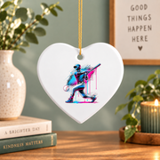 Baseball Home Plate Sprinkles Ice Cream Glass Ornament - Material: Heart Ceramic Ornament