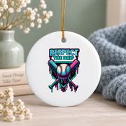 Baseball Ice Cream Drip Creative Gift Glass Ornament - Material: Circle Ceramic Ornament