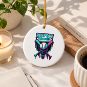Baseball Ice Cream Drip Creative Gift Glass Ornament - Material: Circle Ceramic Ornament