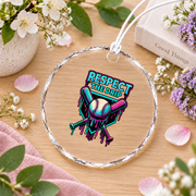 Baseball Ice Cream Drip Creative Gift Glass Ornament - Material: Circle Glass Ornament