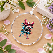 Baseball Ice Cream Drip Long Ball Gift Glass Ornament - Material: Circle Glass Ornament