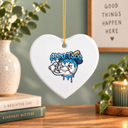 Baseball Ice Cream Drip Oppo Taco Design Glass Ornament - Material: Heart Ceramic Ornament