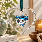 Baseball Ice Cream Drip Oppo Taco Design Glass Ornament - Material: Heart Glass Ornament