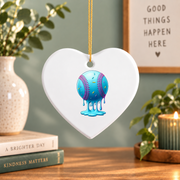 Baseball Ice Cream Melted Style Sports Glass Ornament - Material: Heart Ceramic Ornament