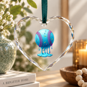 Baseball Ice Cream Melted Style Sports Glass Ornament - Material: Heart Glass Ornament