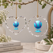 Baseball Ice Cream Melted Style Sports Glass Ornament - Material: Heart Glass Ornament