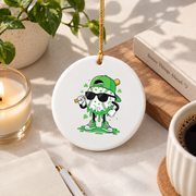 Baseball Ice Cream Player Sports Gift Glass Ornament - Material: Circle Ceramic Ornament
