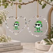 Baseball Ice Cream Player Sports Gift Glass Ornament - Material: Heart Glass Ornament