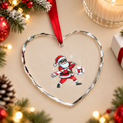 Baseball Santa 67 Christmas Glass Ornament - Material: Heart Glass Ornament