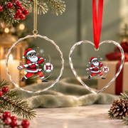 Baseball Santa 67 Christmas Glass Ornament - Material: Heart Glass Ornament