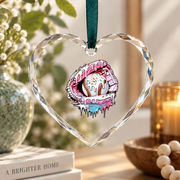 Baseball Softball Glove Ice Cream Drip Glass Ornament - Material: Heart Glass Ornament