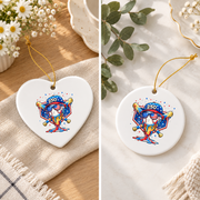 Baseball Team 250 Years Ice Cream Drip Glass Ornament - Material: Heart Ceramic Ornament