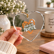Basketball Auntie Heart Gift Glass Ornament - Material: Heart Glass Ornament